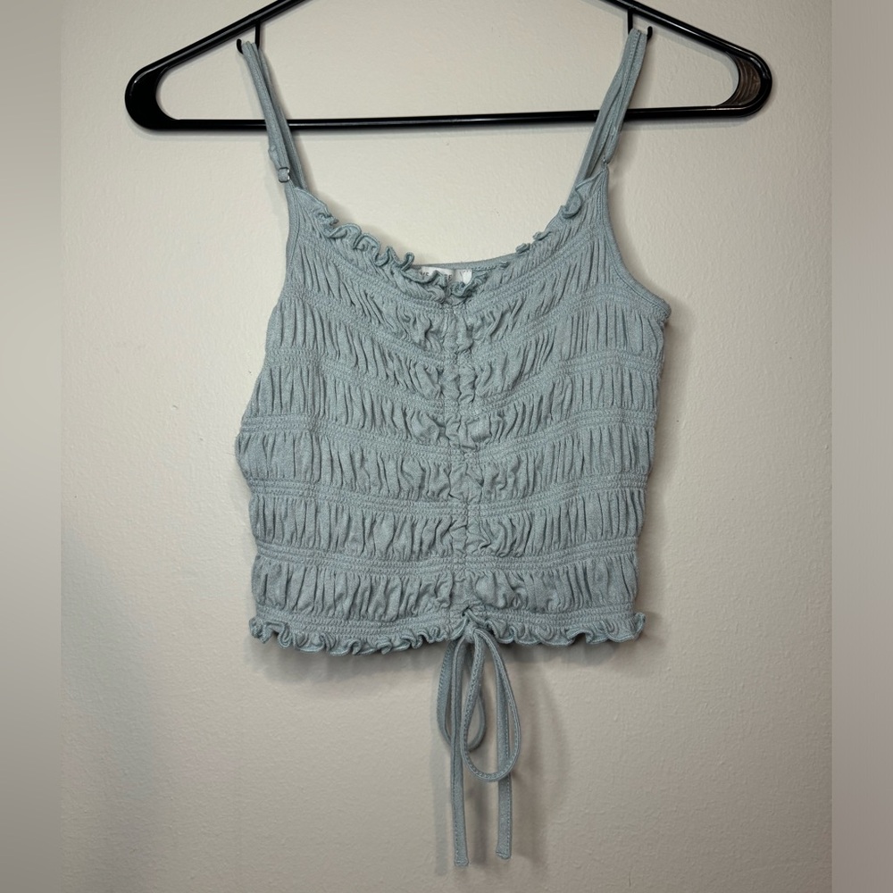 Cropped blouse light blue beach top